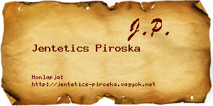 Jentetics Piroska névjegykártya